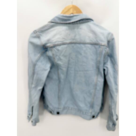 Reformation Jeans Jacket Women XS Blue Tahoe Light Wash Denim Button Front - Picture 2 of 12